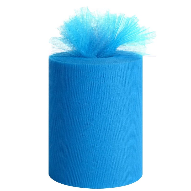 Miegecha Tulle Rolls 6  by 100 Yards (300 feet) Tulle Roll Spool Fabric for DIY Tutu Skirts Wedding Baby Shower Crafts Decorations Party Supplies (Light Blue) - Image 1